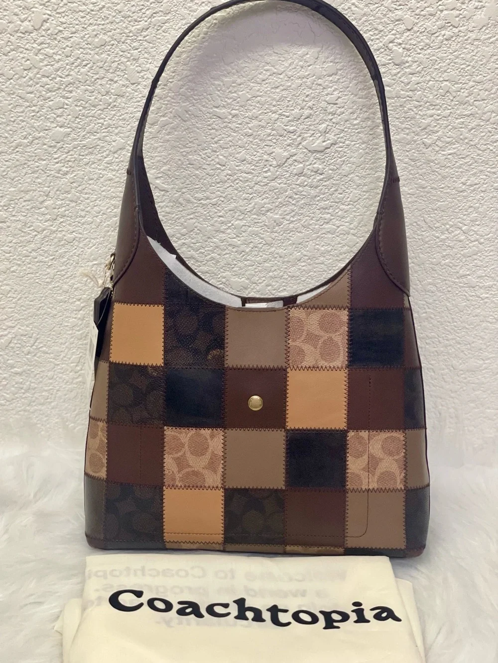 COACH Coachtopia Alter/Ego Brooklyn Shoulder Bag 28 CFN34 Tan Signature Multi